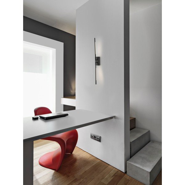 Aplică de perete neagră LED cu structură flexibilă din metal Raccio – Nova Luce-image-1
