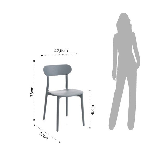 Scaun de grădină gri din plastic Stoccolma - Tomasucci-image-3