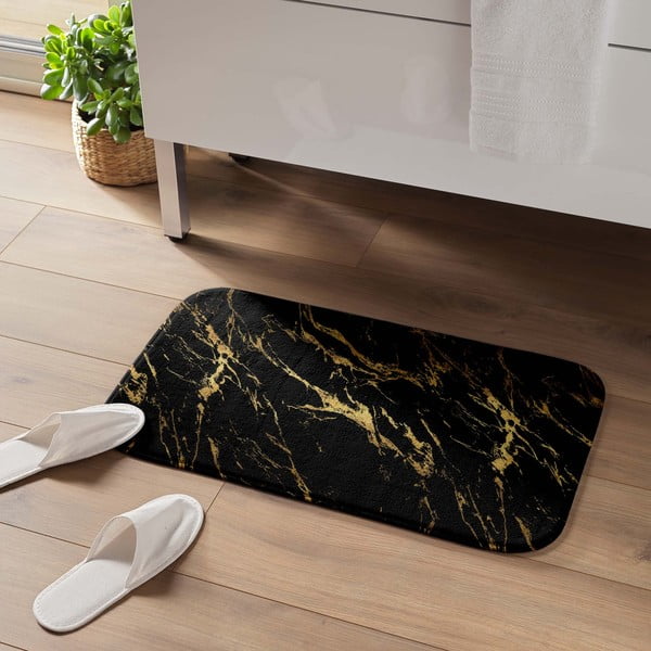 Covoraș de baie negru-auriu 45x75 cm Aquamarbre – douceur d'intérieur-image-1