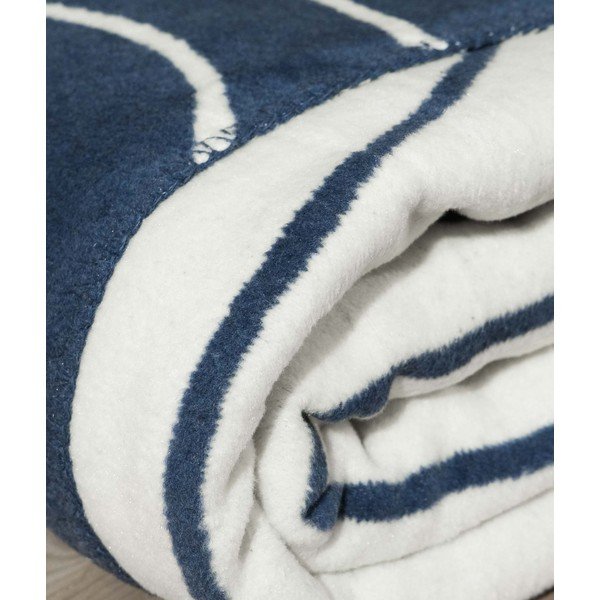 Cuvertură albă/albastru-închis pentru pat de o persoană 150x200 cm Twin – Oyo Concept-image-1