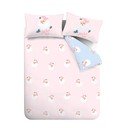 Lenjerie de pat roz pentru pat dublu 200x200 cm Vintage Christmas Santa – Catherine Lansfield