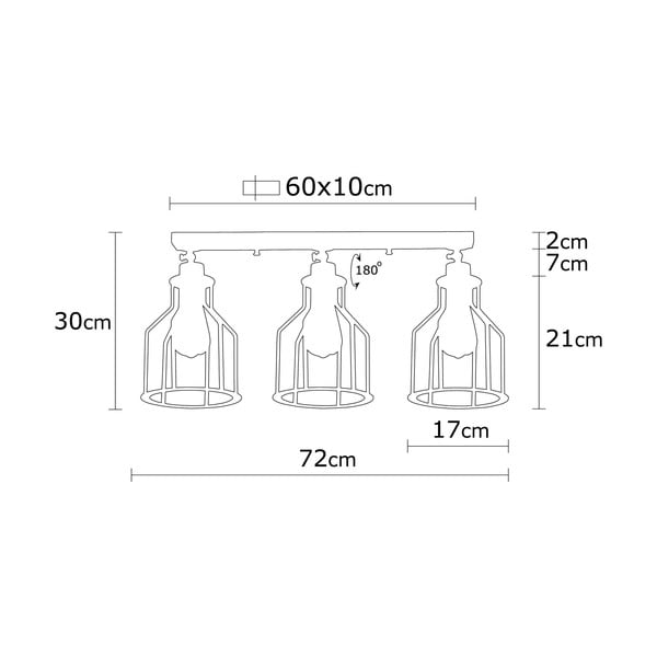 Plafonieră neagră/aurie cu abajur din metal ø 17 cm Alacati – Opviq lights-image-3