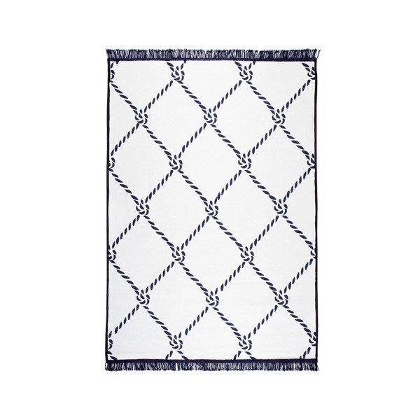 Covor reversibil Rope, 160 x 250 cm, alb-albastru-image-1