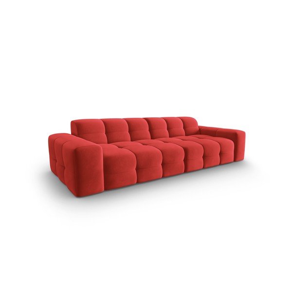 Canapea roșie cu tapițerie din catifea 255 cm Kendal – Micadoni Home-image-3