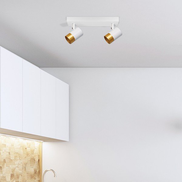 Plafonieră albă/aurie cu abajur din metal 34x5.5 cm Tobi – Candellux Lighting-image-1