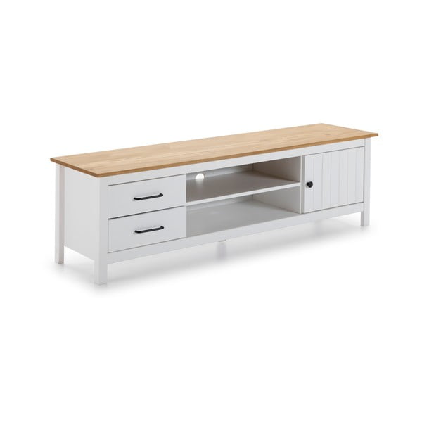 Comodă TV albă din lemn de pin 158x47 cm Miranda – Marckeric-image-2