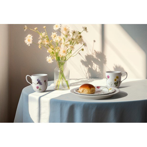 Farfurie albă pentru desert  din porțelan ø 22 cm Hammershøi Summer – Kähler Design-image-4