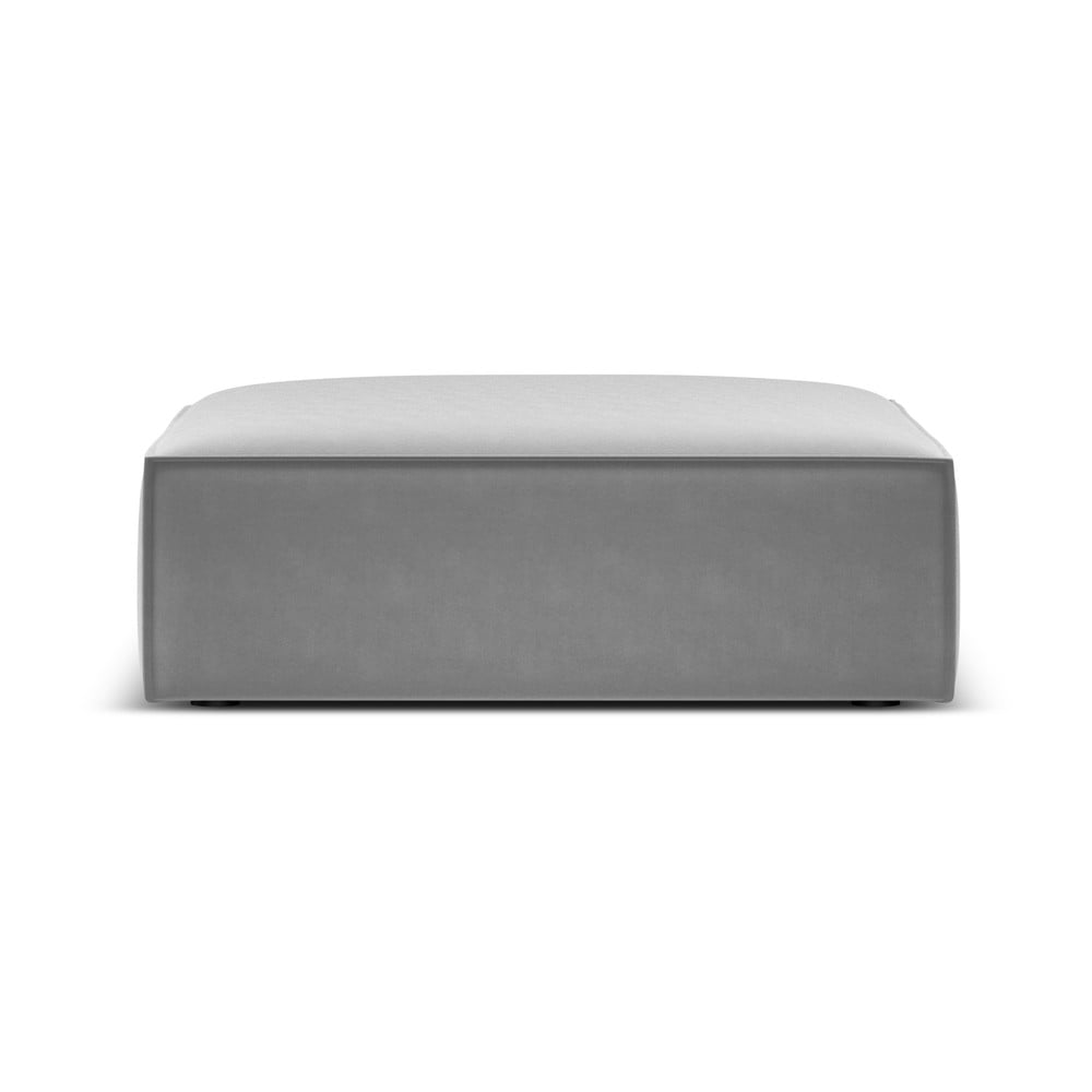 Taburet gri deschis cu tapițerie din catifea Vanda – Mazzini Sofas