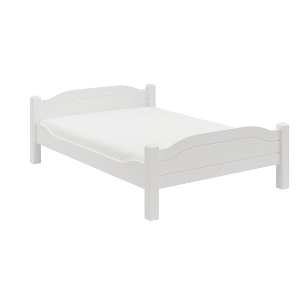 Pat alb din lemn de pin 90x200 cm Liva – Olivia Living