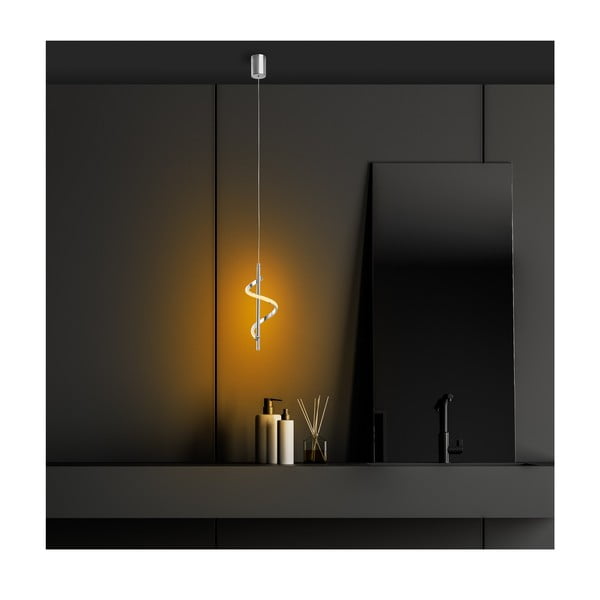 Lustră argintie LED ø 16 cm Likma – Opviq lights-image-3