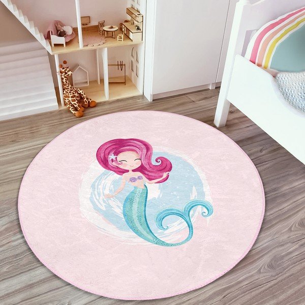 Covor pentru copii roz ø 80 cm Comfort – Mila Home-image-3