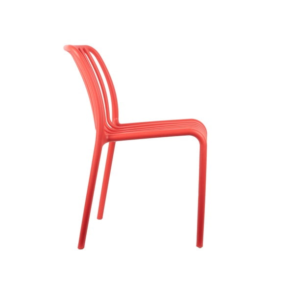 Scaun de dining roșu deschis din plastic Glee – Leitmotiv-image-1