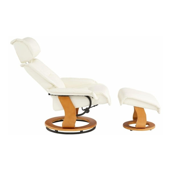 Set fotoliu și suport pentru picioare Støraa Roubaix, crem-image-1