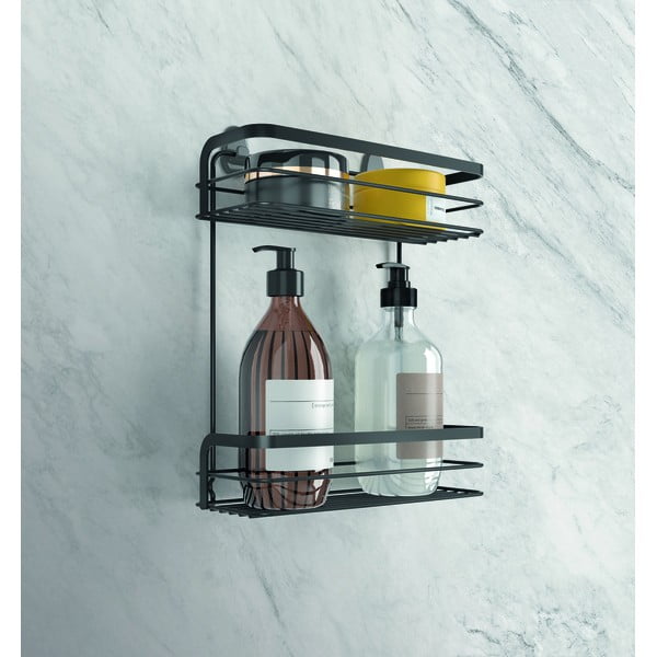 Raft de baie cu 2 etaje Metaltex Origin Lava, negru-image-2