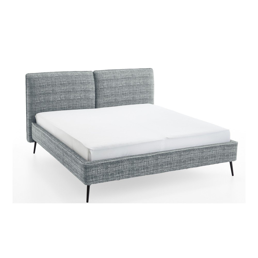 Pat matrimonial albastru tapițat fără somieră 200x200 cm Infinity – Meise Möbel