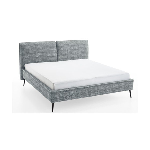 Pat matrimonial albastru tapițat fără somieră 160x200 cm Infinity – Meise Möbel