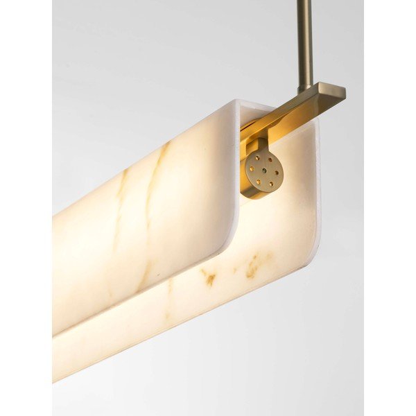 Lustră crem/alămie LED cu intensitate reglabilă cu aspect de marmură Aider – Nova Luce-image-2