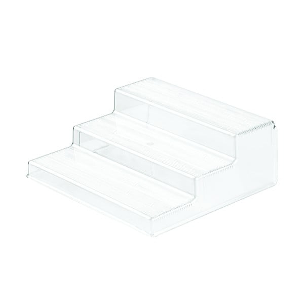 Suport transparent cu 3 etaje pentru bucătărie iDesign Linus, 22 x 25,5 cm-image-1
