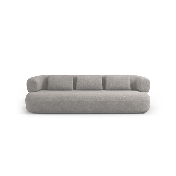Canapea gri deschis cu tapițerie din țesătură bouclé 200 cm Jenny – Micadoni -image-3