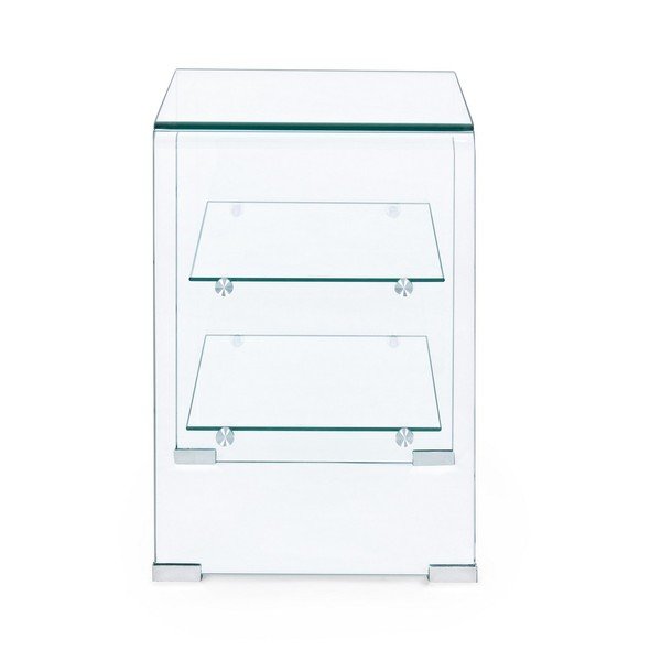 Măsuță auxiliară din sticlă 40x50 cm Iride – Bizzotto-image-3