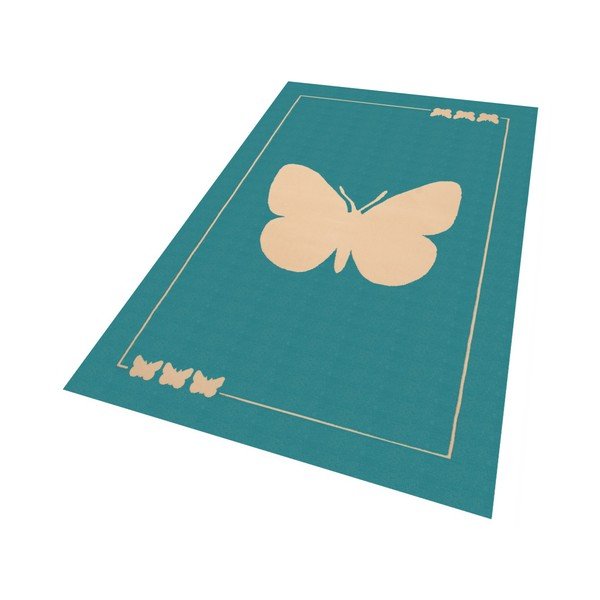 Covor Zala Living Butterfly, 140 x 200 cm, turcoaz-image-1