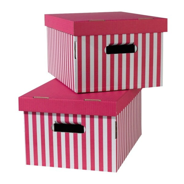Set 2 cutii pentru depozitare Compactor, roz