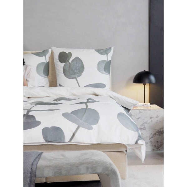 Lenjerie de pat albă din bumbac percale 200x135 cm Eukalyptus - Westwing Collection-image-4
