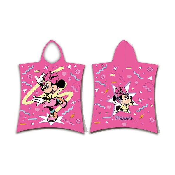 Poncho pentru copii roz pentru 3-8 ani din bumbac Minnie "Sparkle" – Jerry Fabrics