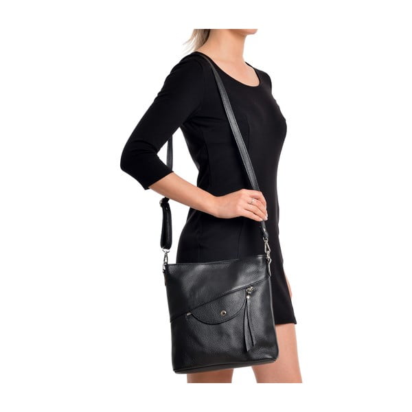 Geantă din piele Renata Corsi, negru-image-4