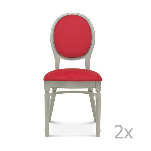 Set 2 scaune de lemn Fameg Lise, roșu