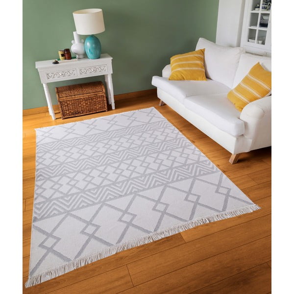 Covor din bumbac Oyo home Duo, 160 x 230 cm, alb-gri-image-1