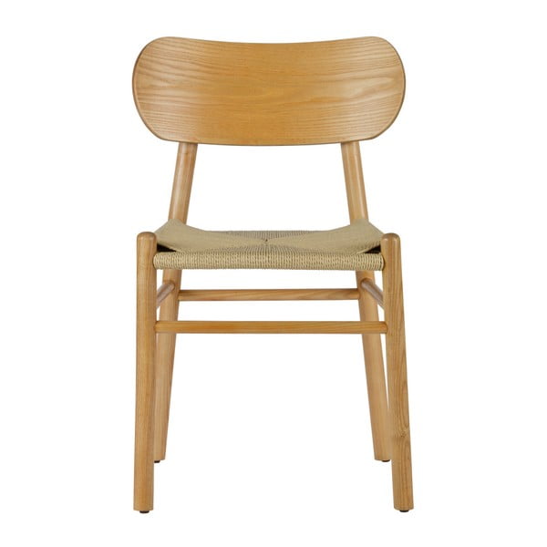 Scaun din lemn de arbore de cauciuc şi ratan BePureHome Jointly-image-1