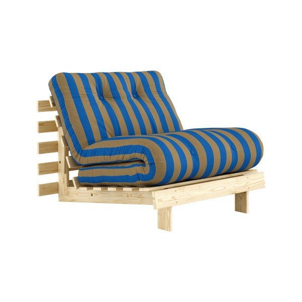 Fotoliu albastru/maro de tip futon/din lemn Roots – Karup