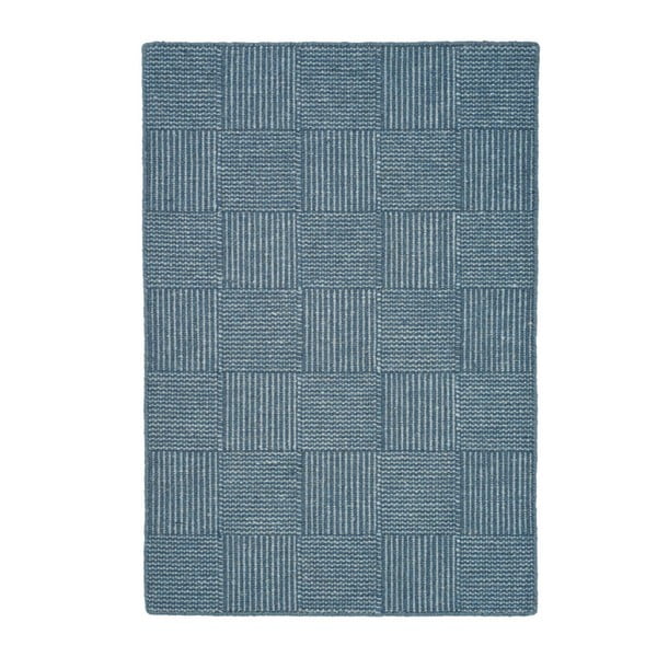 Covor țesut manual Linie Design Chess, 50 x 80 cm, albastru 