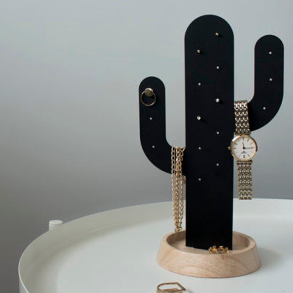 Suport pentru bijuterii Qualy&CO Cactus, negru-image-1