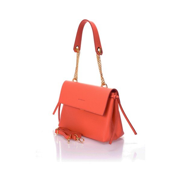 Geantă din piele Federica Bassi Anna, portocaliu deschis-image-3