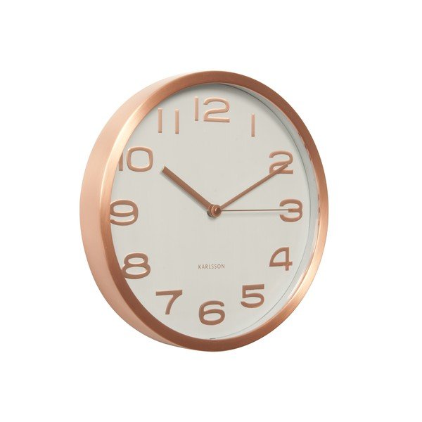 Ceas de perete Present Time Maxie Copper, alb -image-2