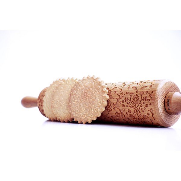 Făcăleț din lemn cu model pentru aluat Valek Folk Animals-image-3