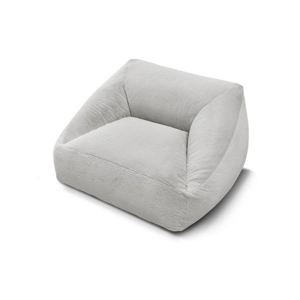 Fotoliu bean bag gri deschis cu tapițerie din blană artificială Lilibet – Bobochic Paris-image-3