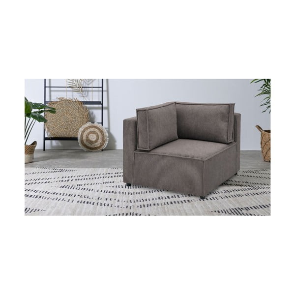 Modul pentru canapea cărămiziu cu tapițerie din catifea reiată  (cu colț variabil) Nihad modular – Bobochic Paris-image-1