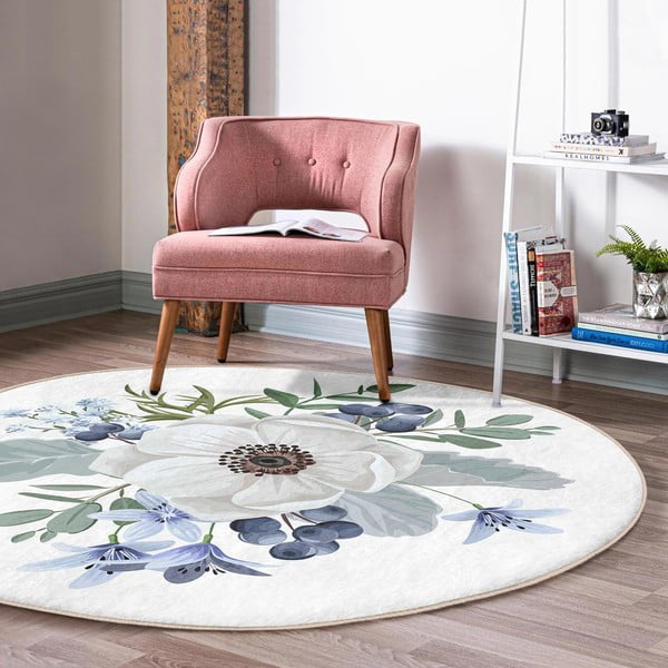 Covor rotund  lavabil adecvat și  pentru aspiratoare robot   ø 120 cm Comfort – Mila Home-image-4