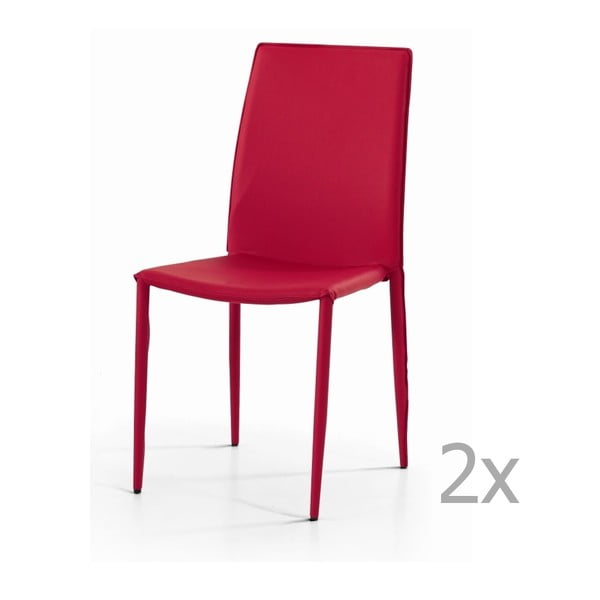 Set 2 scaune Castagnetti Faux, roșu
