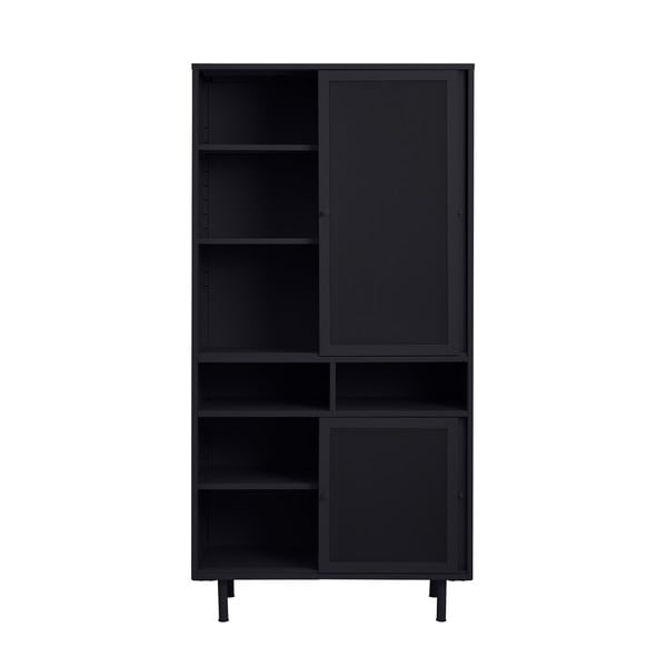 Dulap negru din metal cu ușă glisantă 90x180x40 cm Veep – Unique Furniture-image-2
