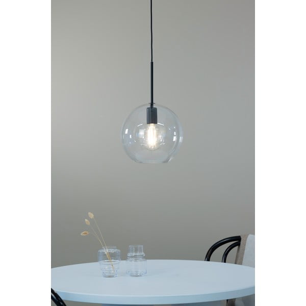 Lustră neagră cu abajur din sticlă 25x25 cm Patera - Markslöjd-image-1