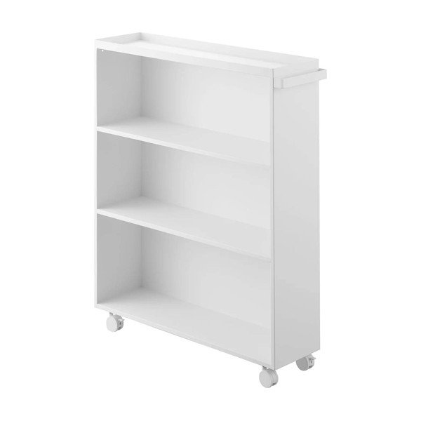 Etajeră pe roți albă din metal 59x70x16 cm Tower – YAMAZAKI