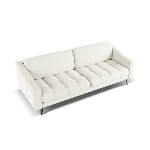 Canapea albă cu tapițerie din catifea 238 cm Nalu – Makamii-image-3