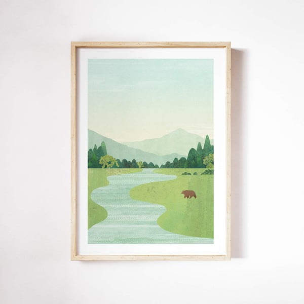 Poster 30x40 cm Bear in the Meadow - Travelposter-image-2