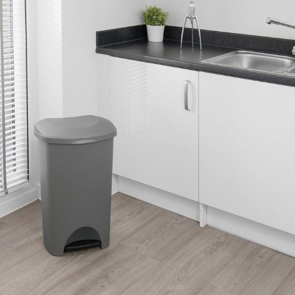 Coș de gunoi cu pedală și capac Addis, 41 x 33 x 62,5 cm, gri-image-1