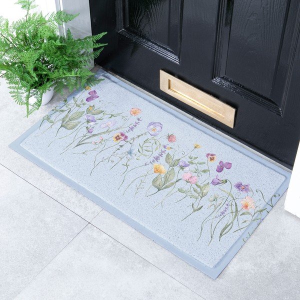 Covoraș de intrare din PVC 40x70 cm Blue Wild Flowers – Artsy Doormats-image-2