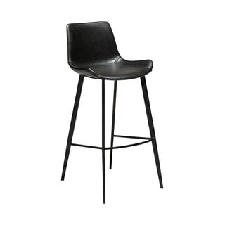 Scaun bar din piele ecologică DAN–FORM Denmark Hype, înălțime 102 cm, negru